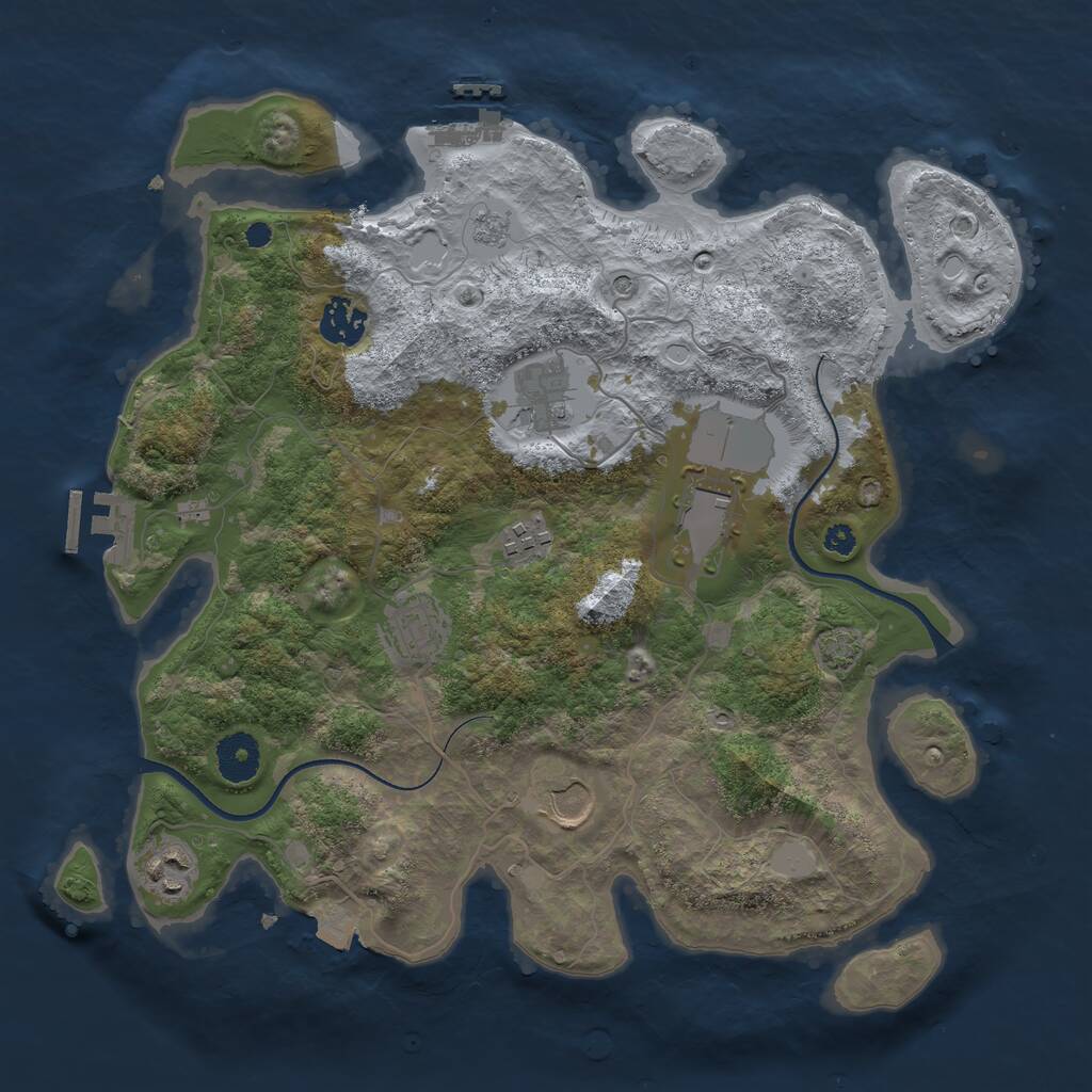 Rust Map: Procedural Map, Size: 3500, Seed: 301537353, 13 Monuments