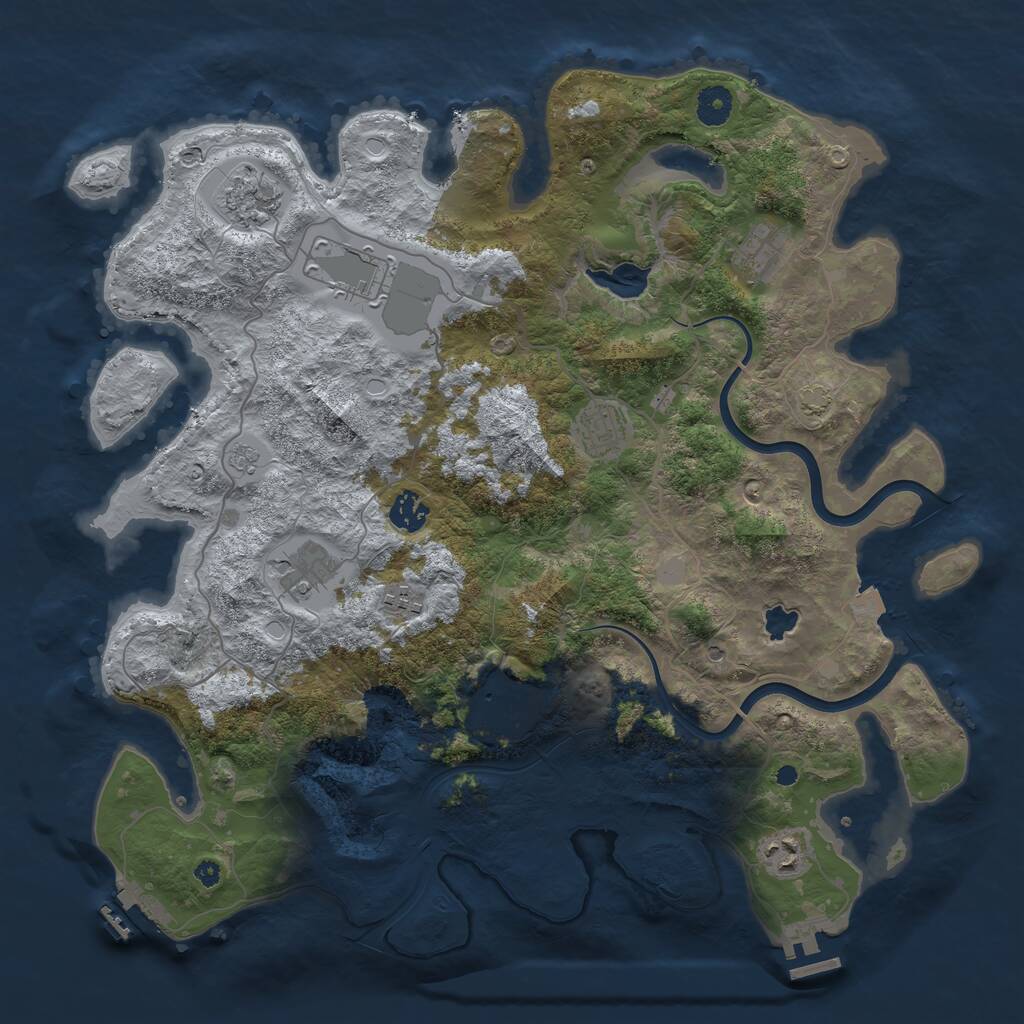 Rust Map: Procedural Map, Size: 4000, Seed: 976707045, 15 Monuments