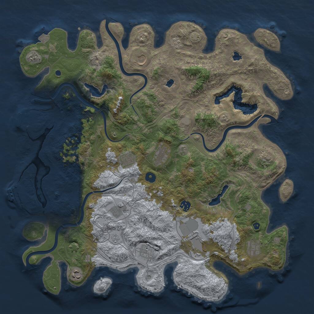 Rust Map: Procedural Map, Size: 4500, Seed: 8675309, 17 Monuments
