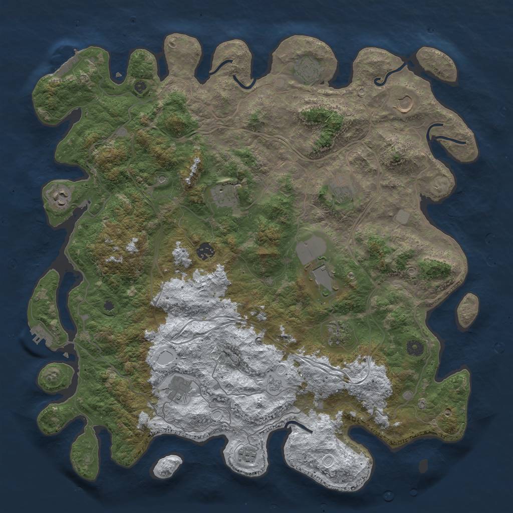 Rust Map: Procedural Map, Size: 4500, Seed: 8675309, 19 Monuments