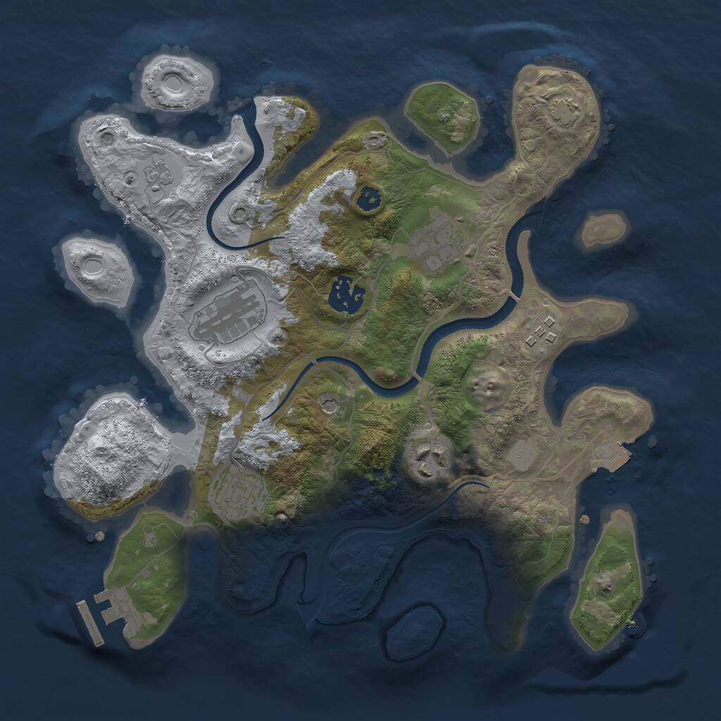 Rust Map: Procedural Map, Size: 3000, Seed: 820021, 11 Monuments