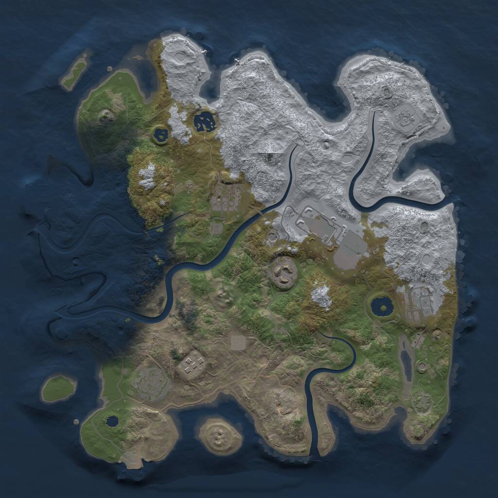 Rust Map: Procedural Map, Size: 3500, Seed: 167975133, 12 Monuments