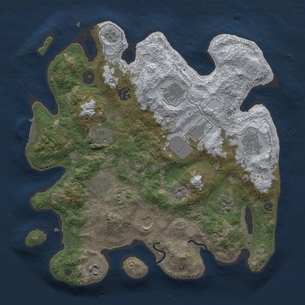 Rust Map: Procedural Map, Size: 3500, Seed: 167975133, 18 Monuments