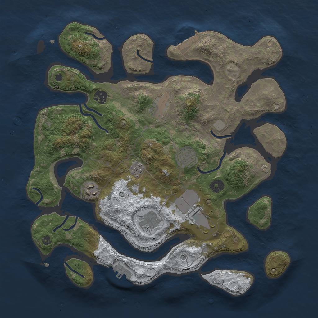 Rust Map: Procedural Map, Size: 3550, Seed: 226478, 15 Monuments