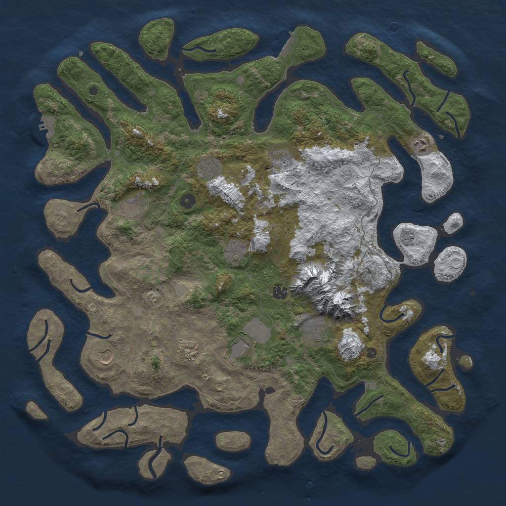 Rust Map: Procedural Map, Size: 5000, Seed: 34646056, 20 Monuments