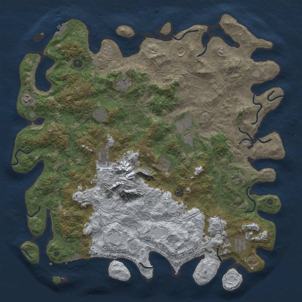Rust Map: Procedural Map, Size: 5000, Seed: 94215442, 20 Monuments