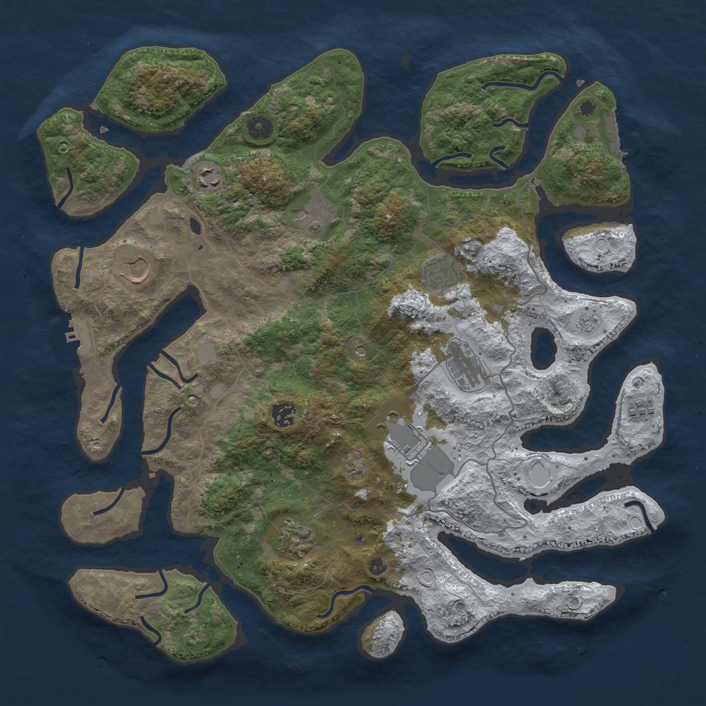 Rust Map: Procedural Map, Size: 4250, Seed: 32087, 18 Monuments