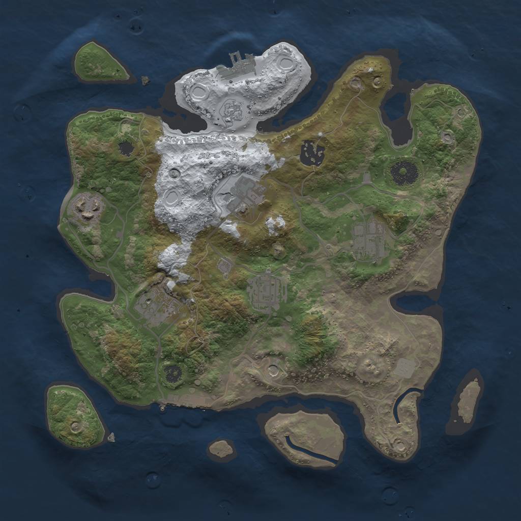 Rust Map: Procedural Map, Size: 3000, Seed: 887525032, 15 Monuments