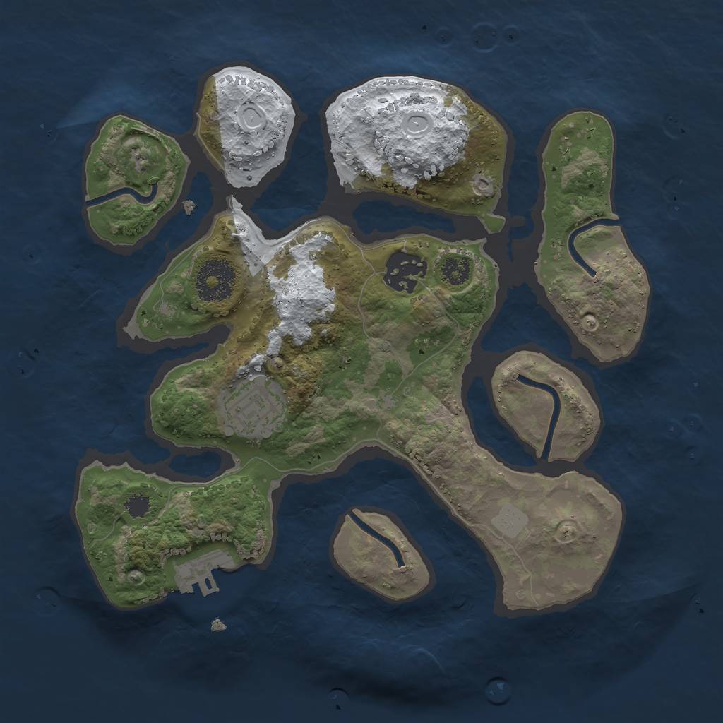 Rust Map: Procedural Map, Size: 2600, Seed: 793197, 8 Monuments