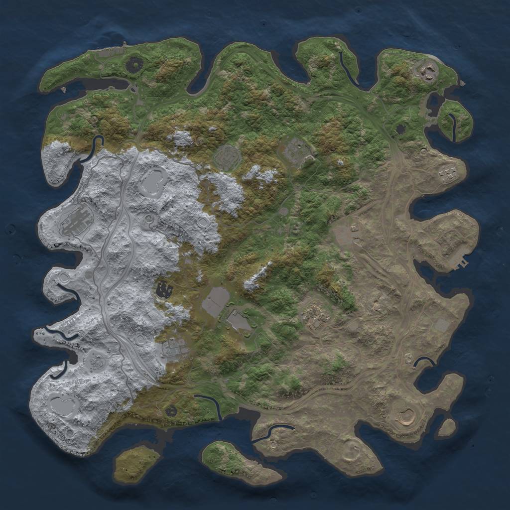 Rust Map: Procedural Map, Size: 4500, Seed: 3363049, 20 Monuments