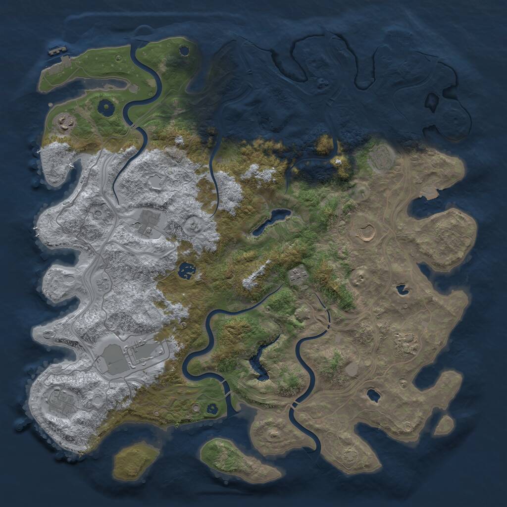 Rust Map: Procedural Map, Size: 4500, Seed: 3363049, 15 Monuments