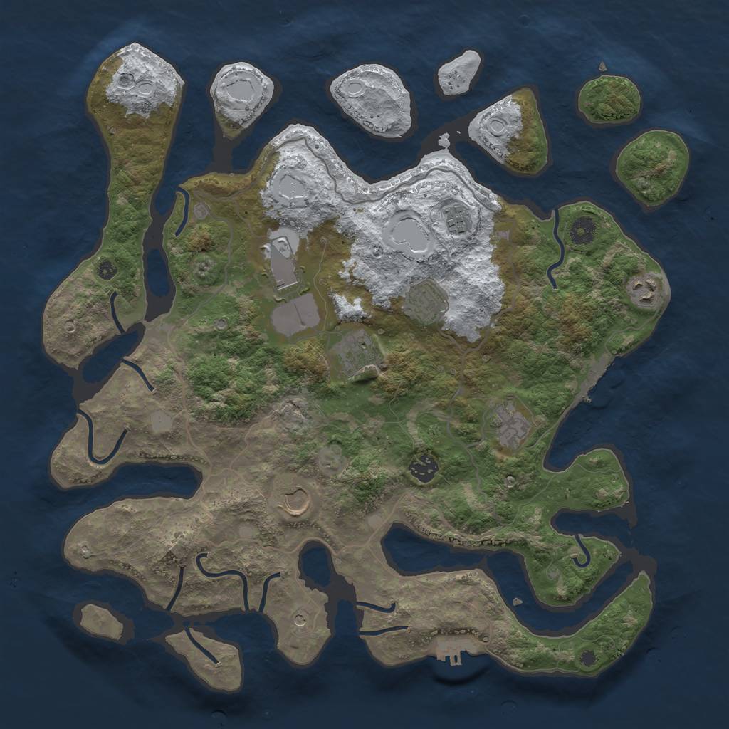 Rust Map: Procedural Map, Size: 4000, Seed: 712266, 16 Monuments