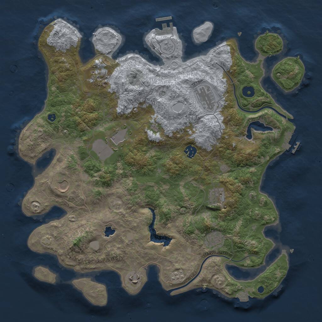Rust Map: Procedural Map, Size: 4000, Seed: 712266, 15 Monuments