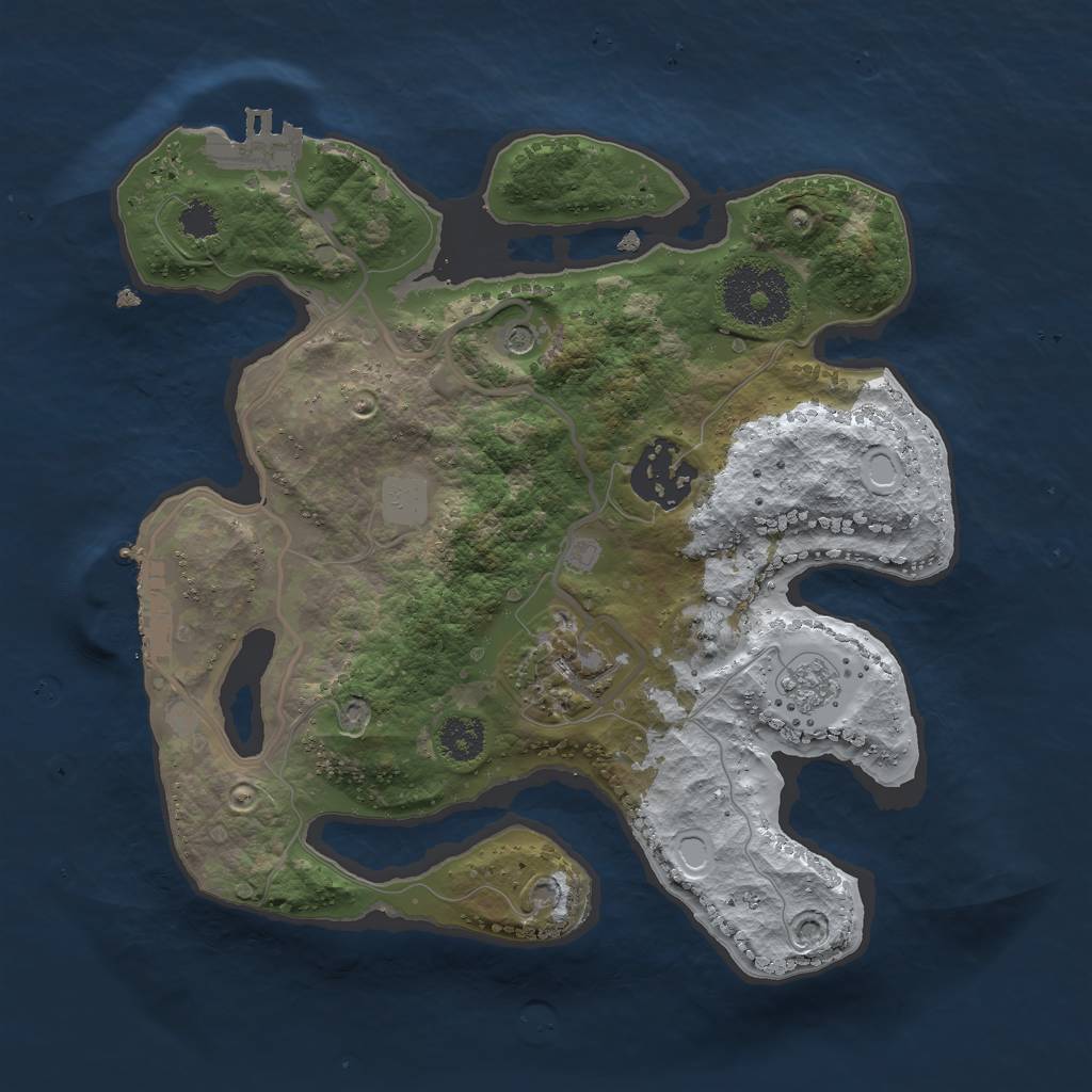 Rust Map: Procedural Map, Size: 2500, Seed: 6712871, 11 Monuments