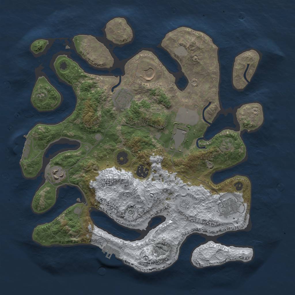 Rust Map: Procedural Map, Size: 3500, Seed: 4568, 15 Monuments