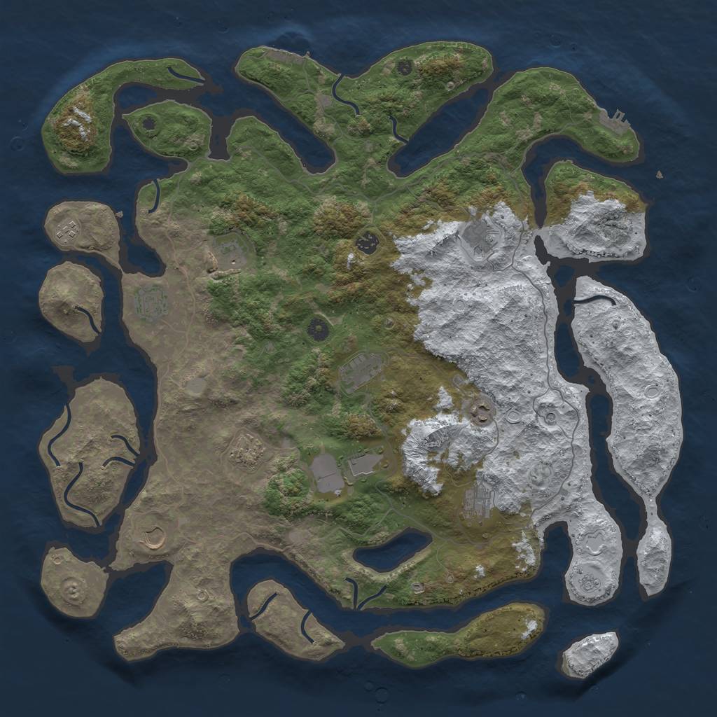 Rust Map: Procedural Map, Size: 4900, Seed: 4900, 20 Monuments