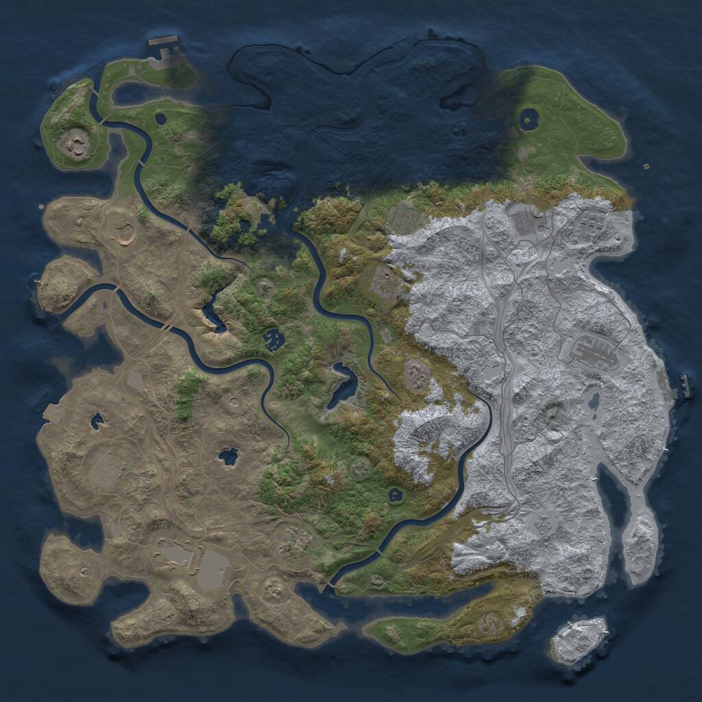 Rust Map: Procedural Map, Size: 4900, Seed: 4900, 17 Monuments