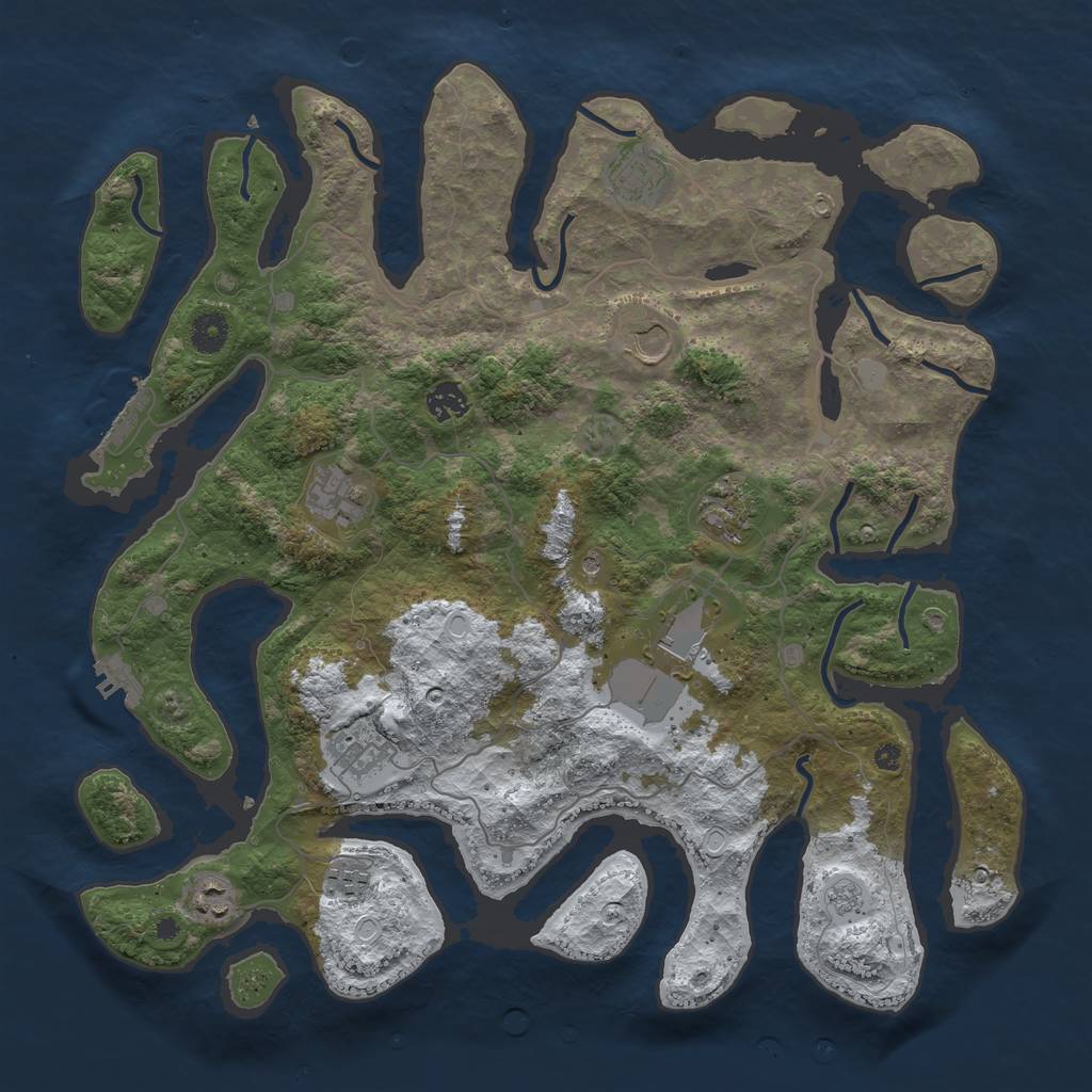 Rust Map: Procedural Map, Size: 4100, Seed: 25677, 18 Monuments