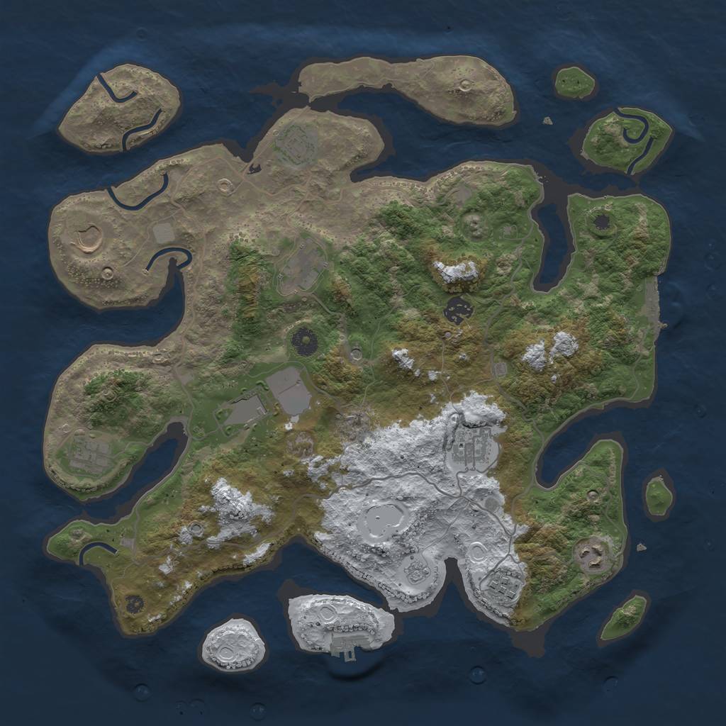 Rust Map: Procedural Map, Size: 4000, Seed: 456547387, 18 Monuments