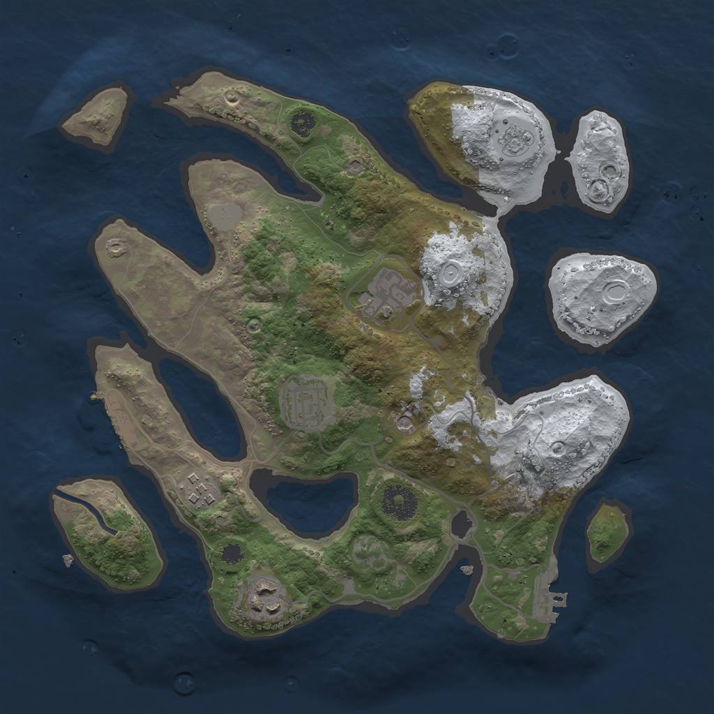 Rust Map: Procedural Map, Size: 3000, Seed: 1056742961, 13 Monuments