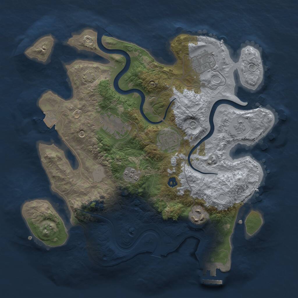 Rust Map: Procedural Map, Size: 3000, Seed: 1056742961, 10 Monuments