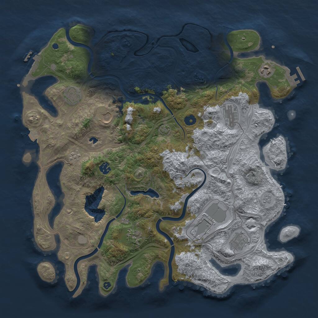 Rust Map: Procedural Map, Size: 4250, Seed: 7391, 15 Monuments