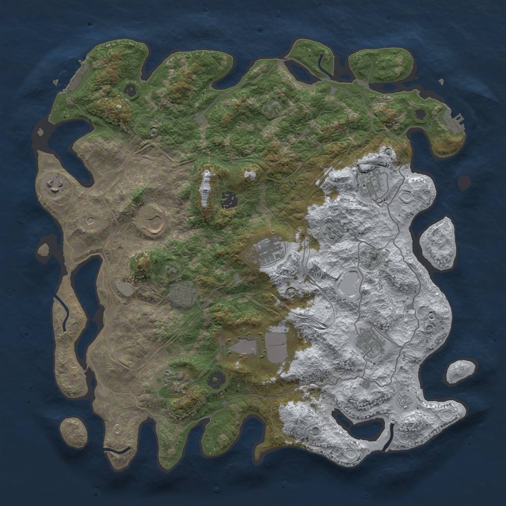 Rust Map: Procedural Map, Size: 4250, Seed: 7391, 19 Monuments