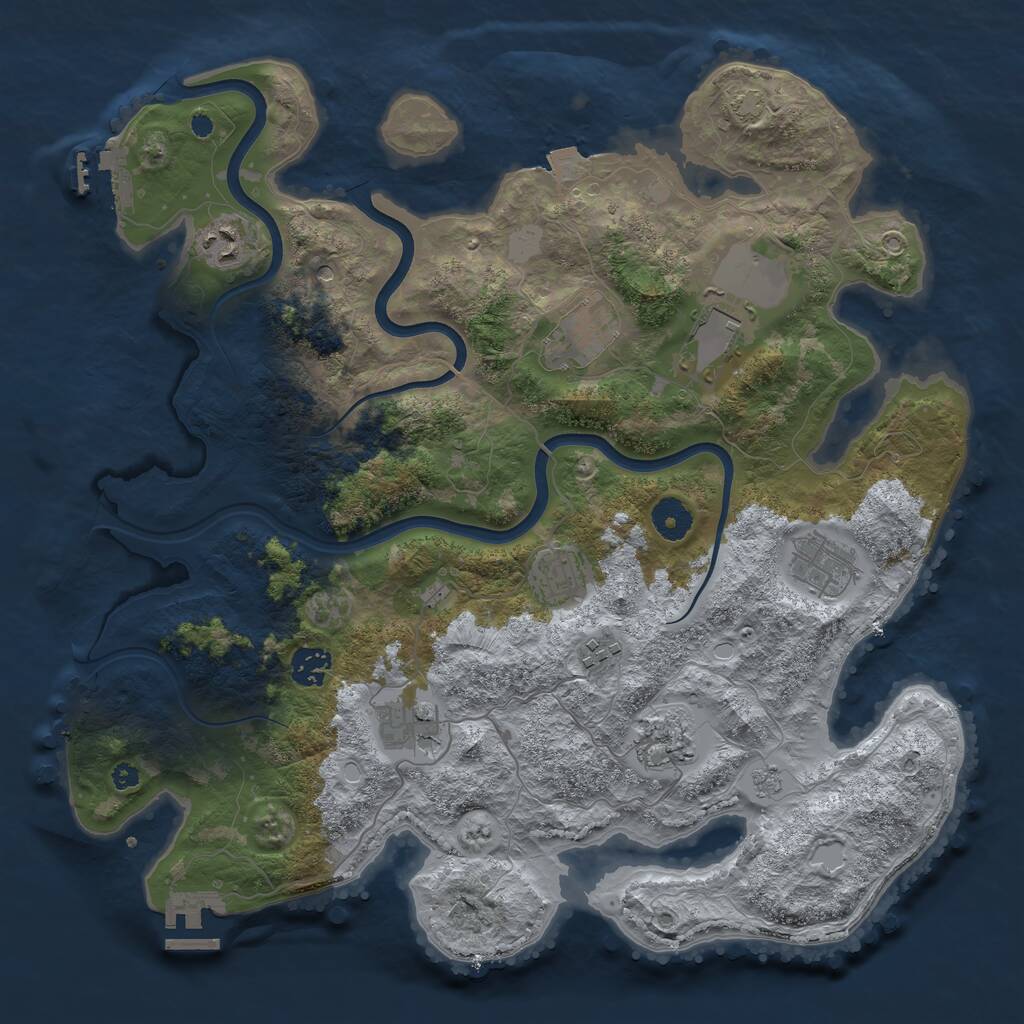 Rust Map: Procedural Map, Size: 3800, Seed: 28510655, 15 Monuments