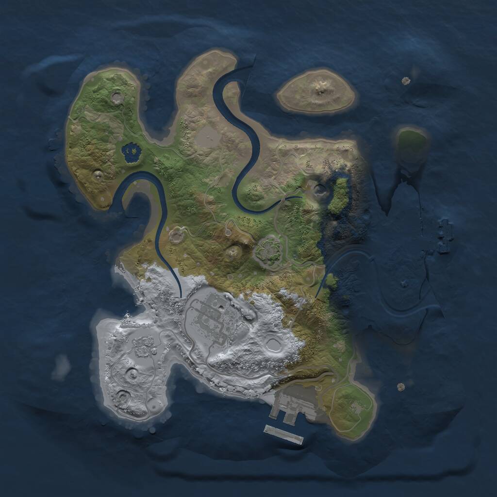 Rust Map: Procedural Map, Size: 2500, Seed: 1579451299, 7 Monuments
