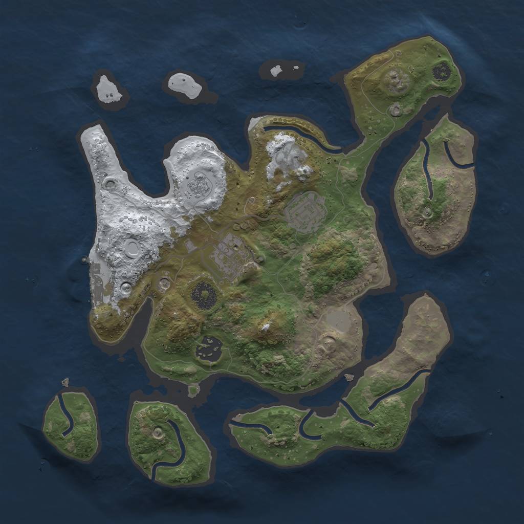 Rust Map: Procedural Map, Size: 3000, Seed: 773088569, 11 Monuments
