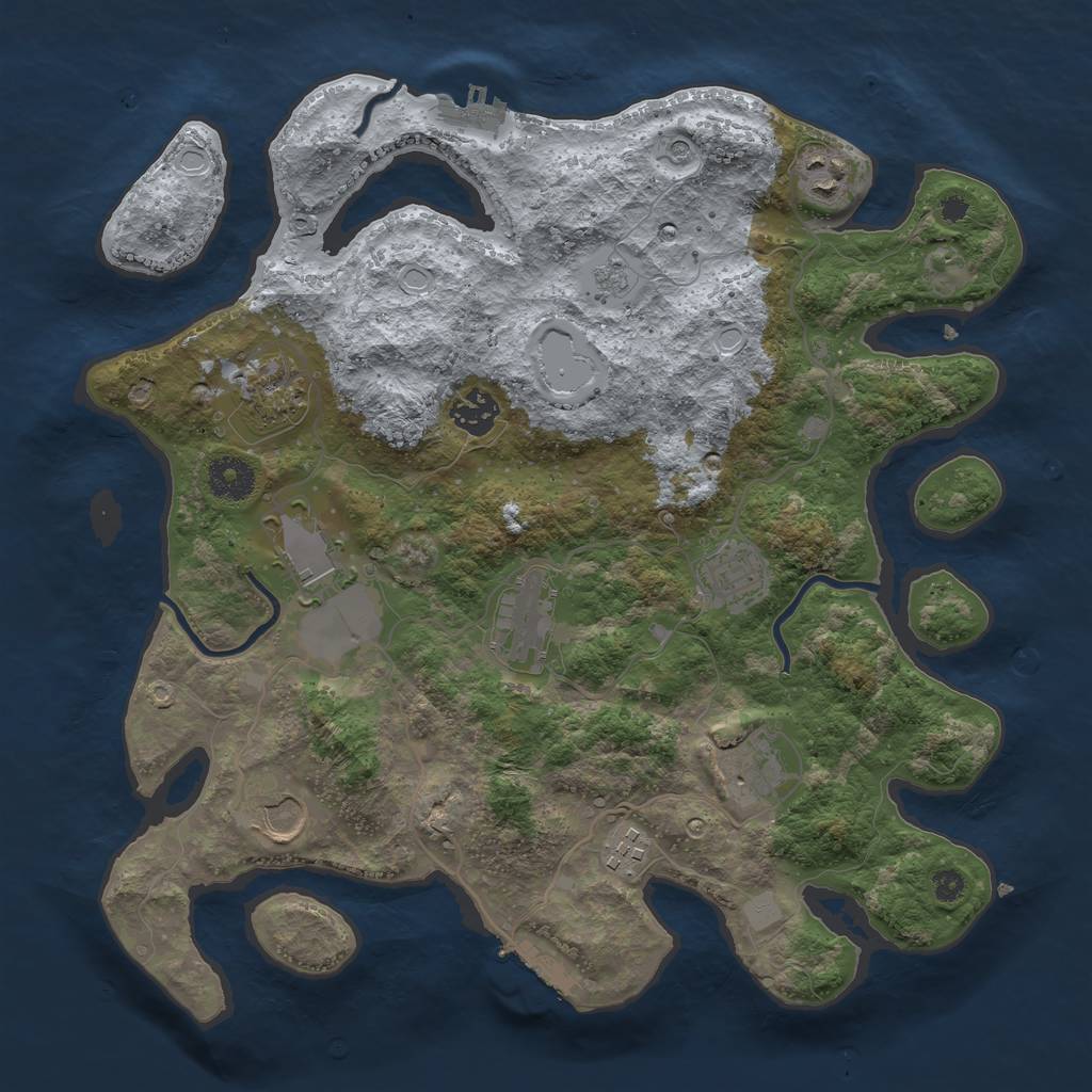 Rust Map: Procedural Map, Size: 3550, Seed: 171210, 18 Monuments