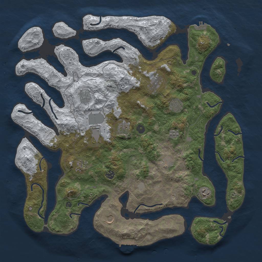 Rust Map: Procedural Map, Size: 4500, Seed: 78853245, 20 Monuments