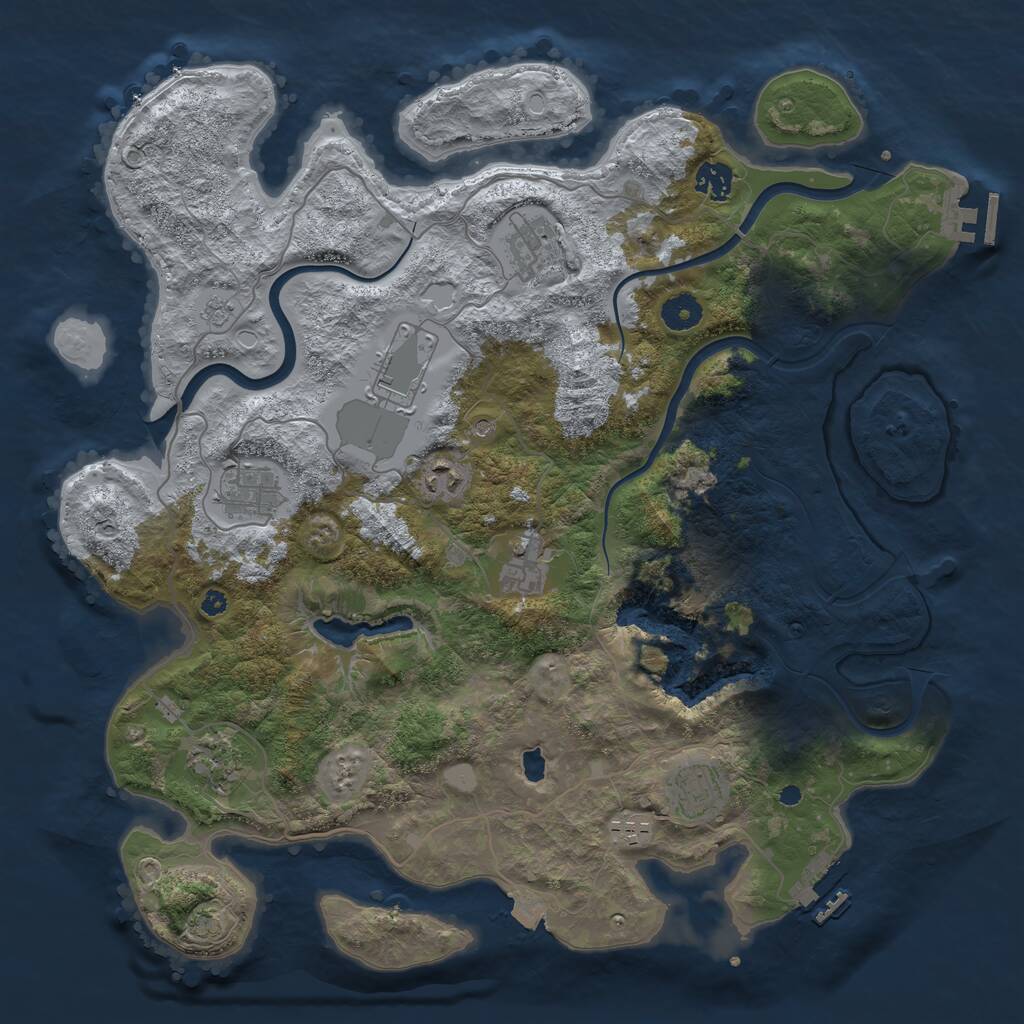 Rust Map: Procedural Map, Size: 4000, Seed: 2028169870, 15 Monuments