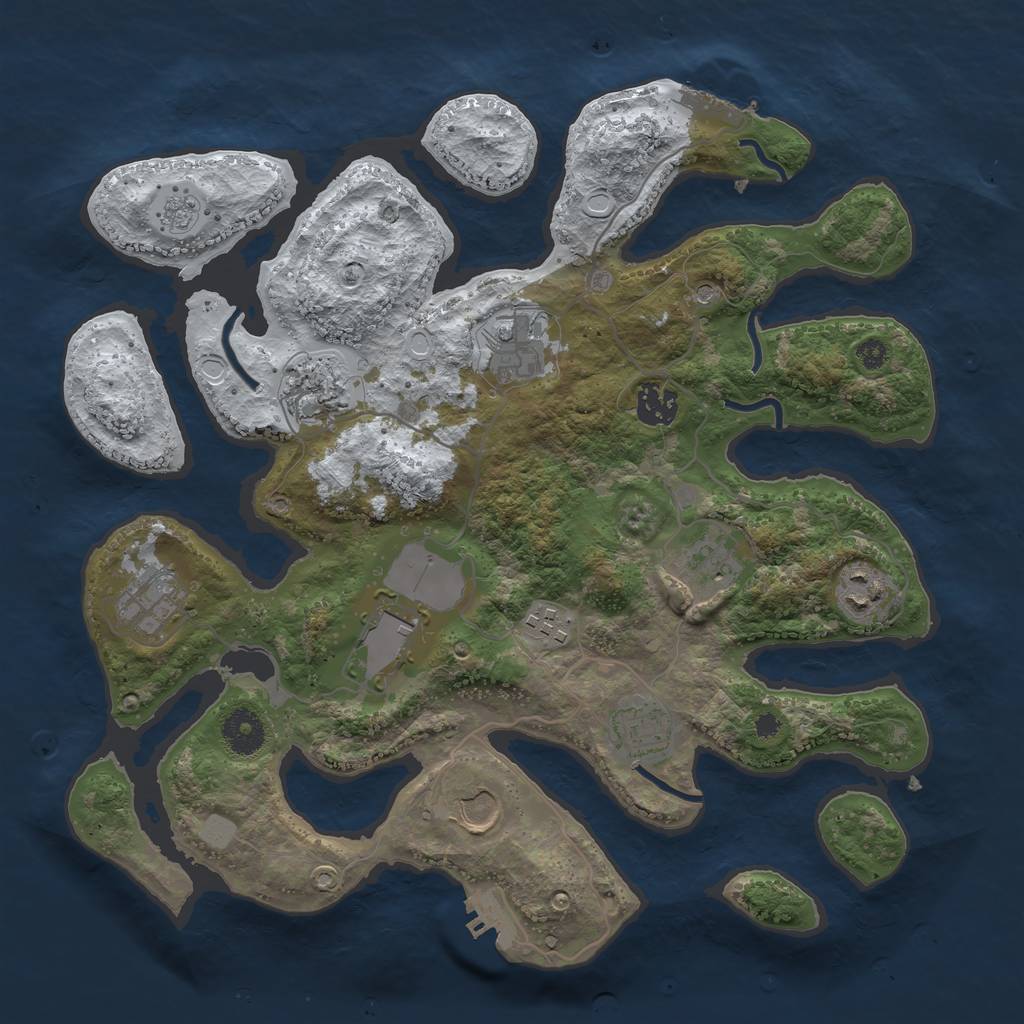 Rust Map: Procedural Map, Size: 3550, Seed: 2541, 19 Monuments