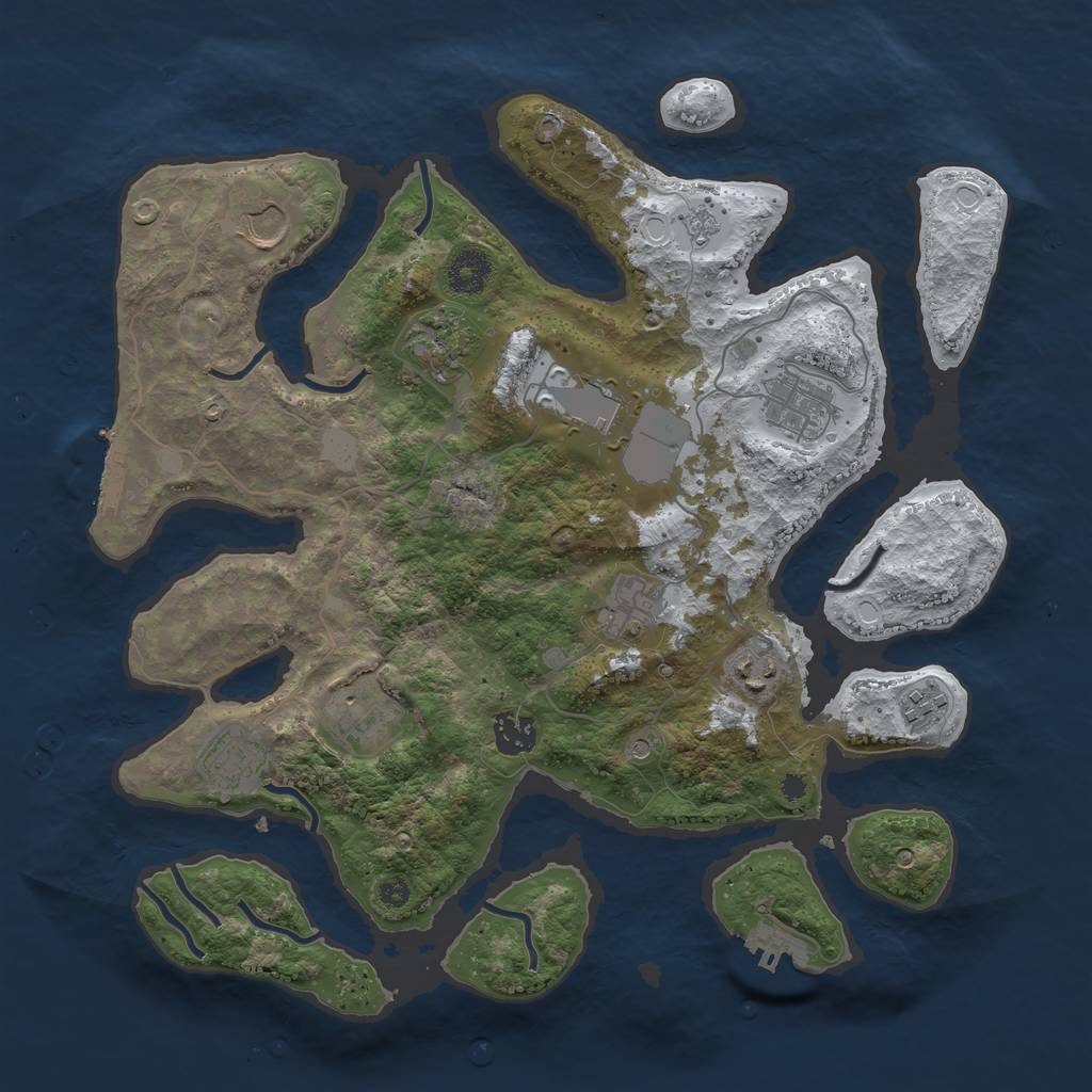 Rust Map: Procedural Map, Size: 3700, Seed: 1122022, 19 Monuments