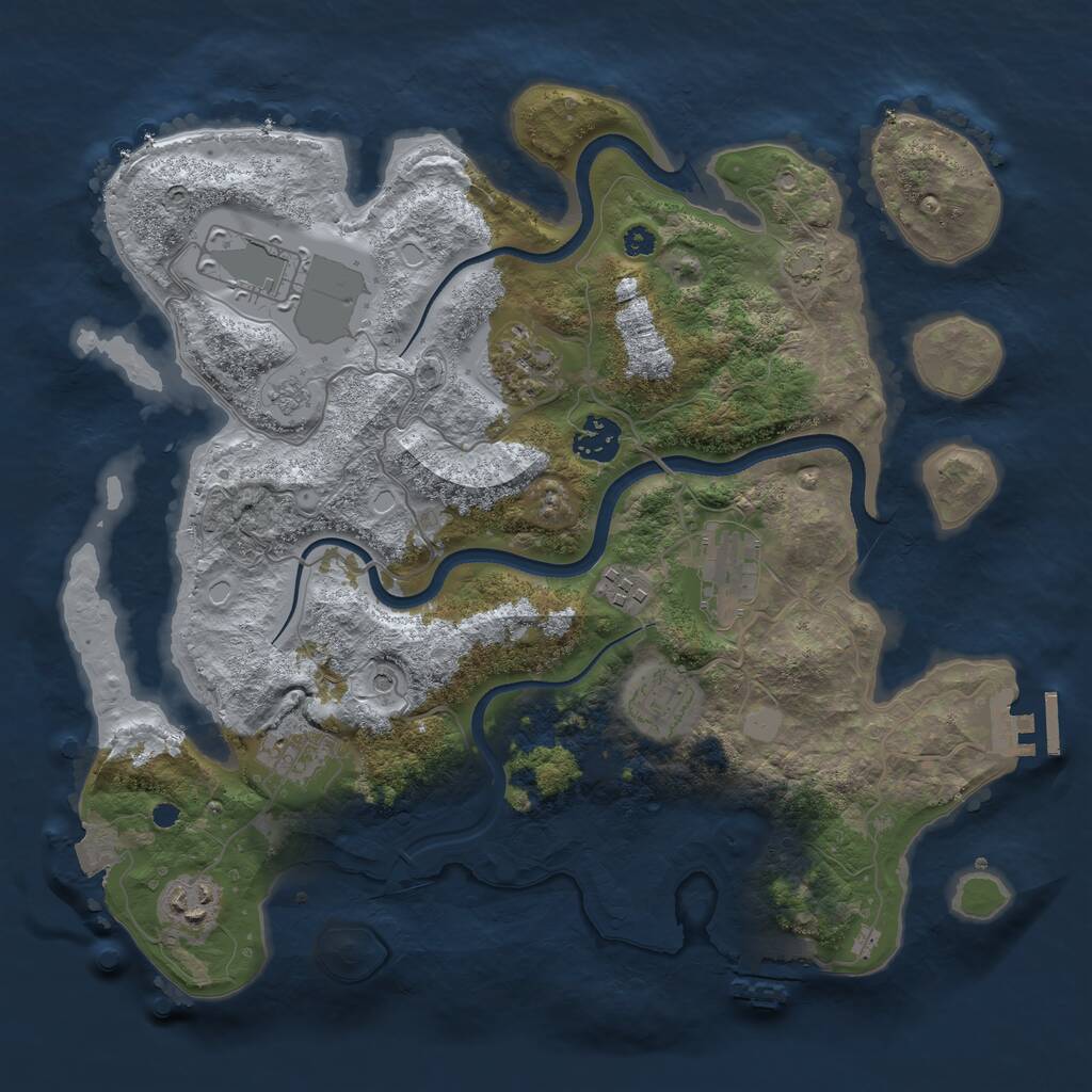 Rust Map: Procedural Map, Size: 3500, Seed: 391677956, 14 Monuments