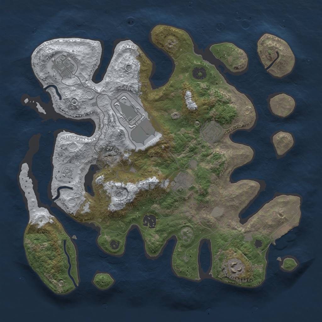 Rust Map: Procedural Map, Size: 3500, Seed: 391677956, 14 Monuments