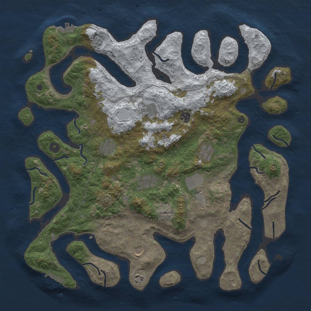 Rust Map: Procedural Map, Size: 4500, Seed: 13022022, 18 Monuments