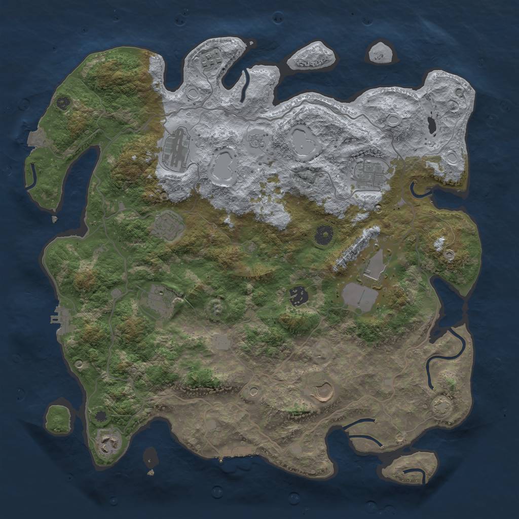 Rust Map: Procedural Map, Size: 4000, Seed: 196373, 17 Monuments