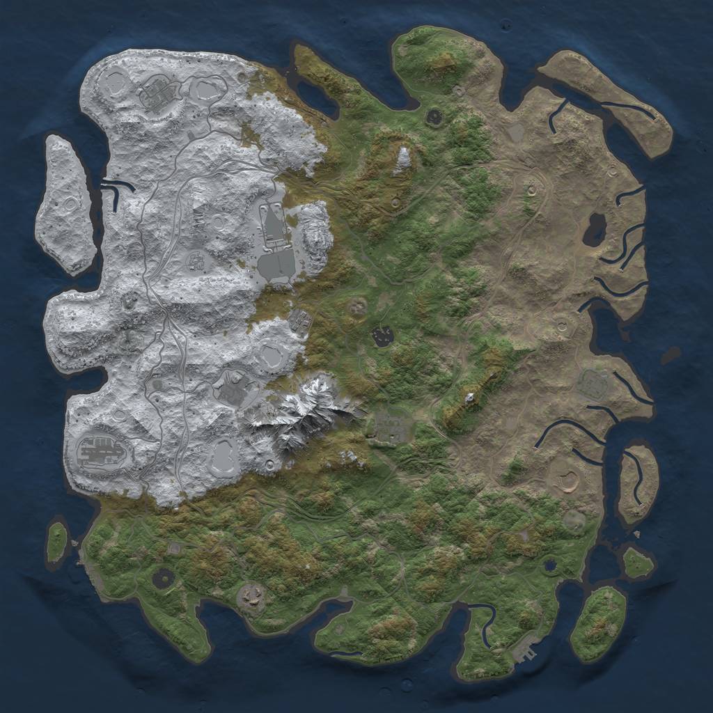 Rust Map: Procedural Map, Size: 5000, Seed: 694204206, 19 Monuments