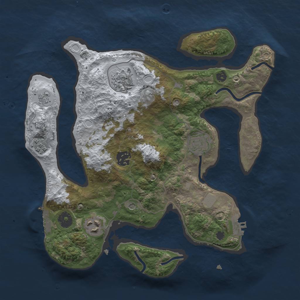 Rust Map: Procedural Map, Size: 3000, Seed: 1892721139, 14 Monuments