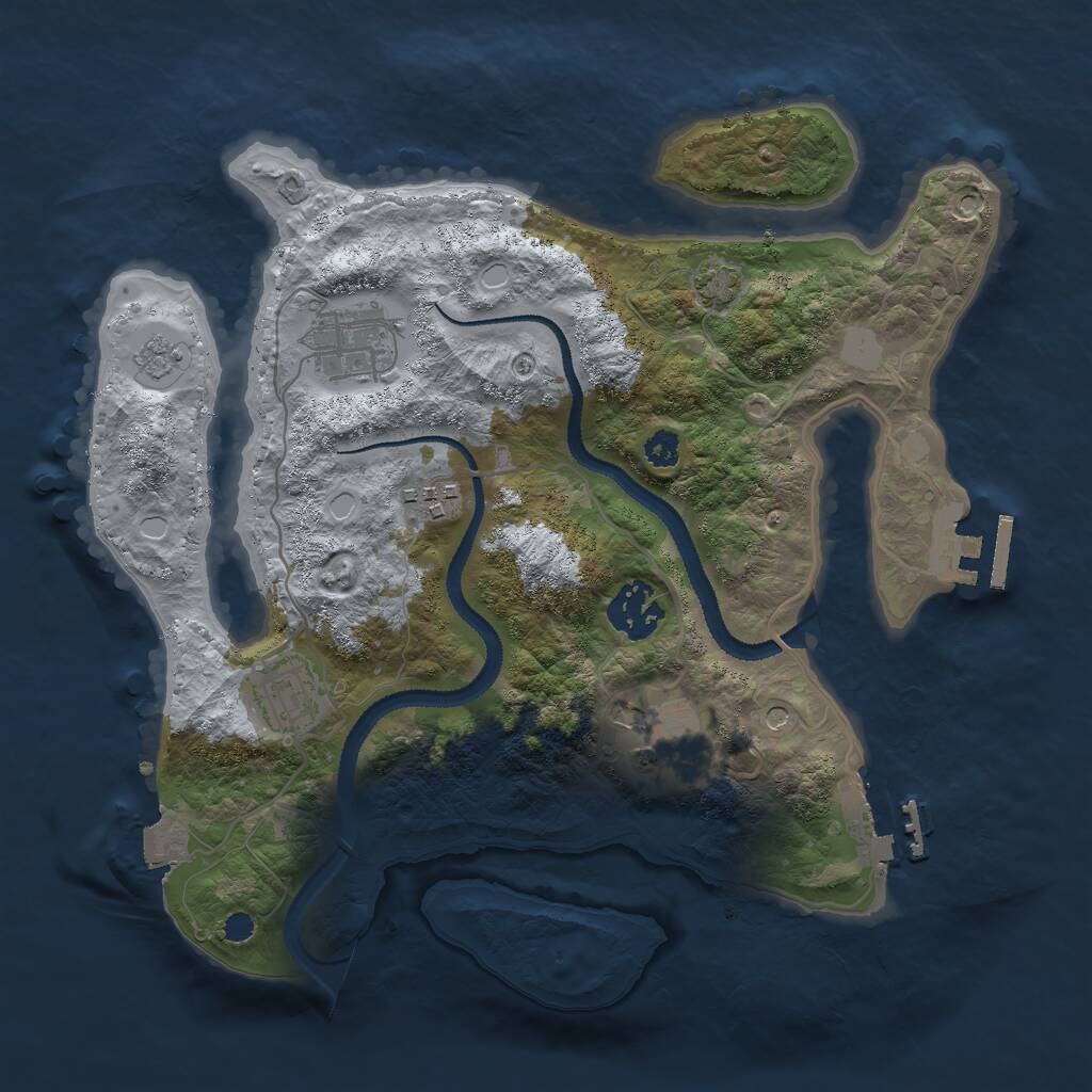 Rust Map: Procedural Map, Size: 3000, Seed: 1892721139, 11 Monuments