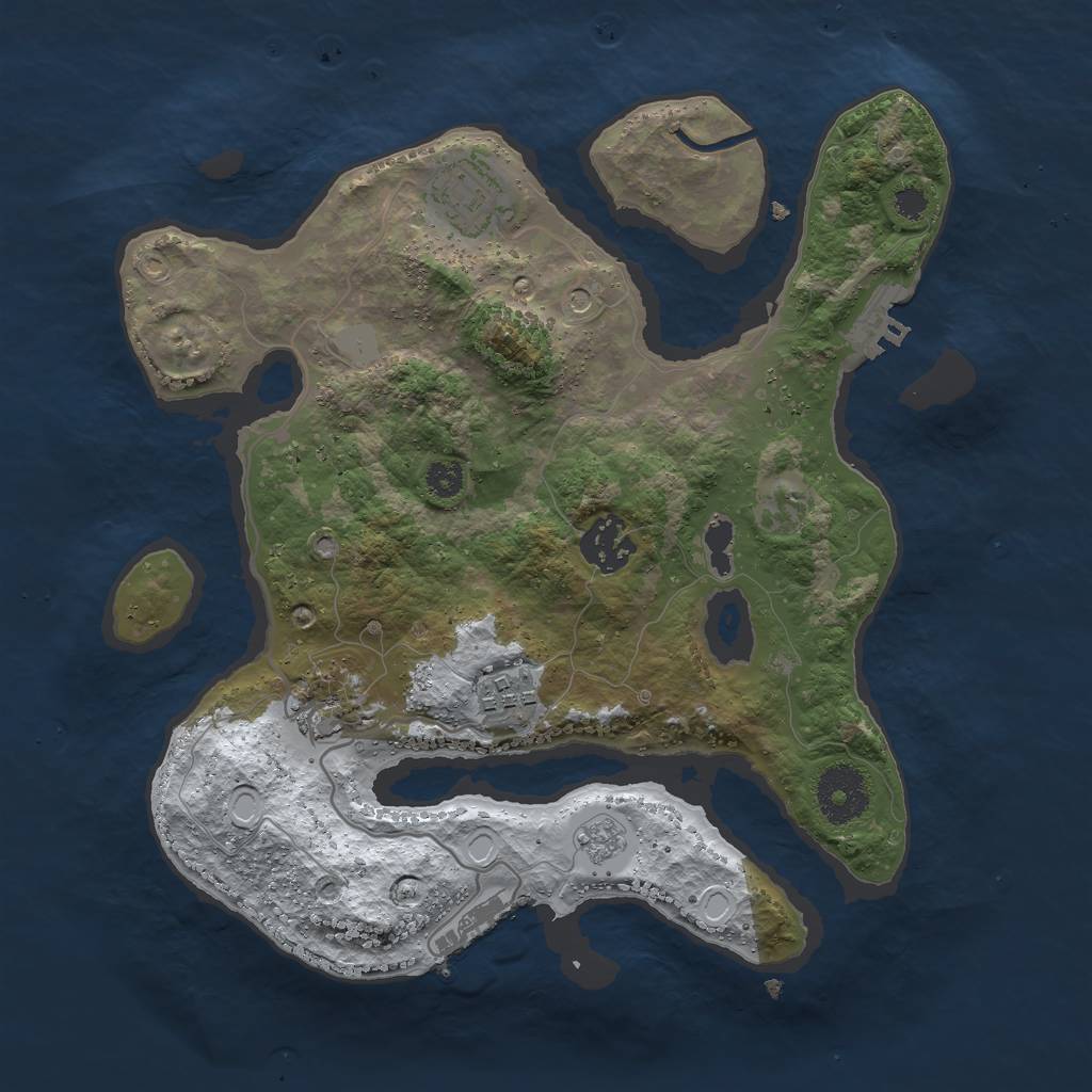 Rust Map: Procedural Map, Size: 3000, Seed: 694201, 13 Monuments