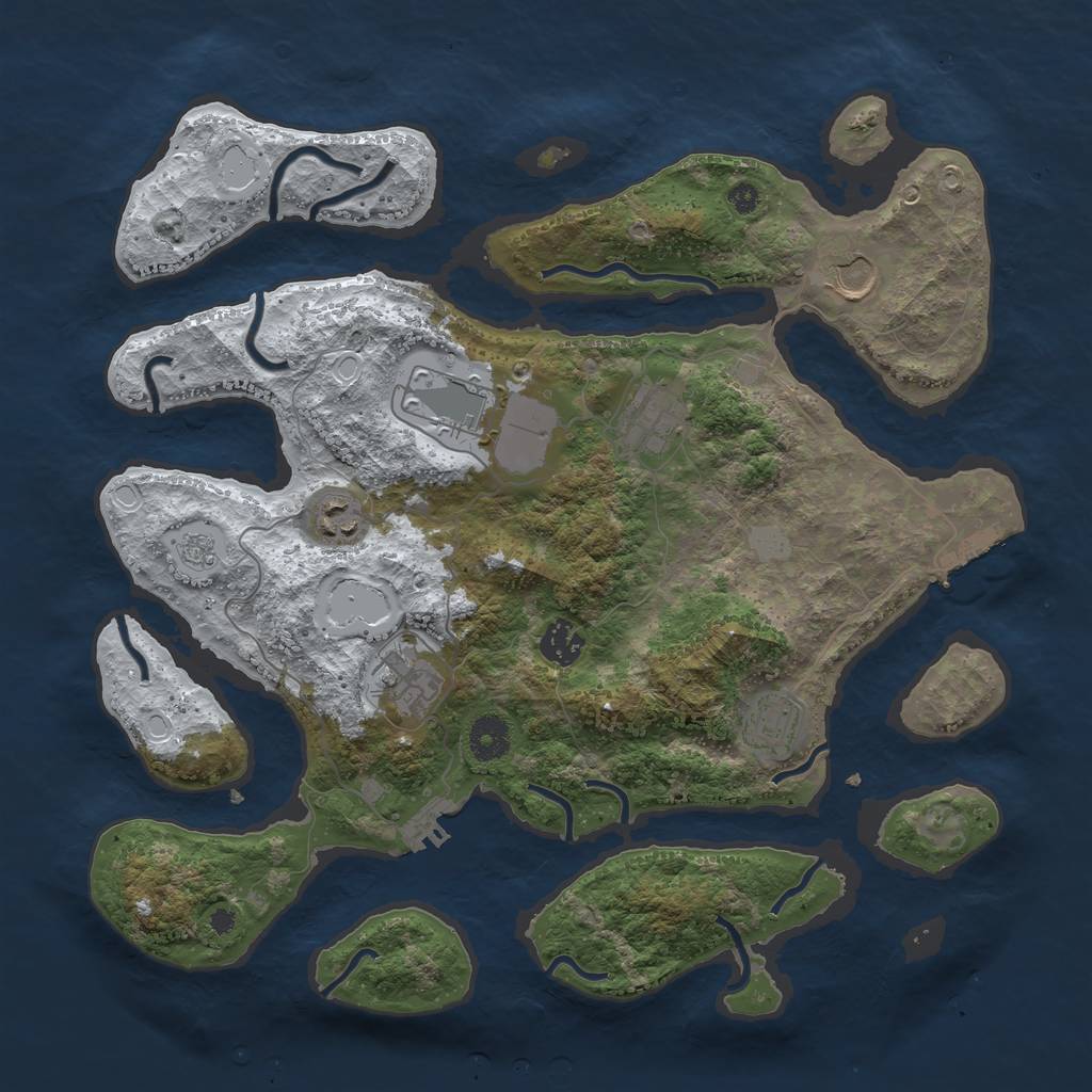 Rust Map: Procedural Map, Size: 3750, Seed: 12, 15 Monuments