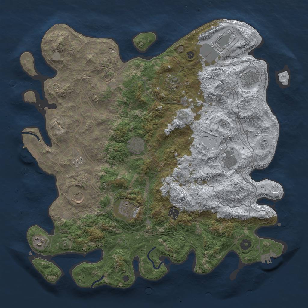 Rust Map: Procedural Map, Size: 4250, Seed: 5763410, 19 Monuments