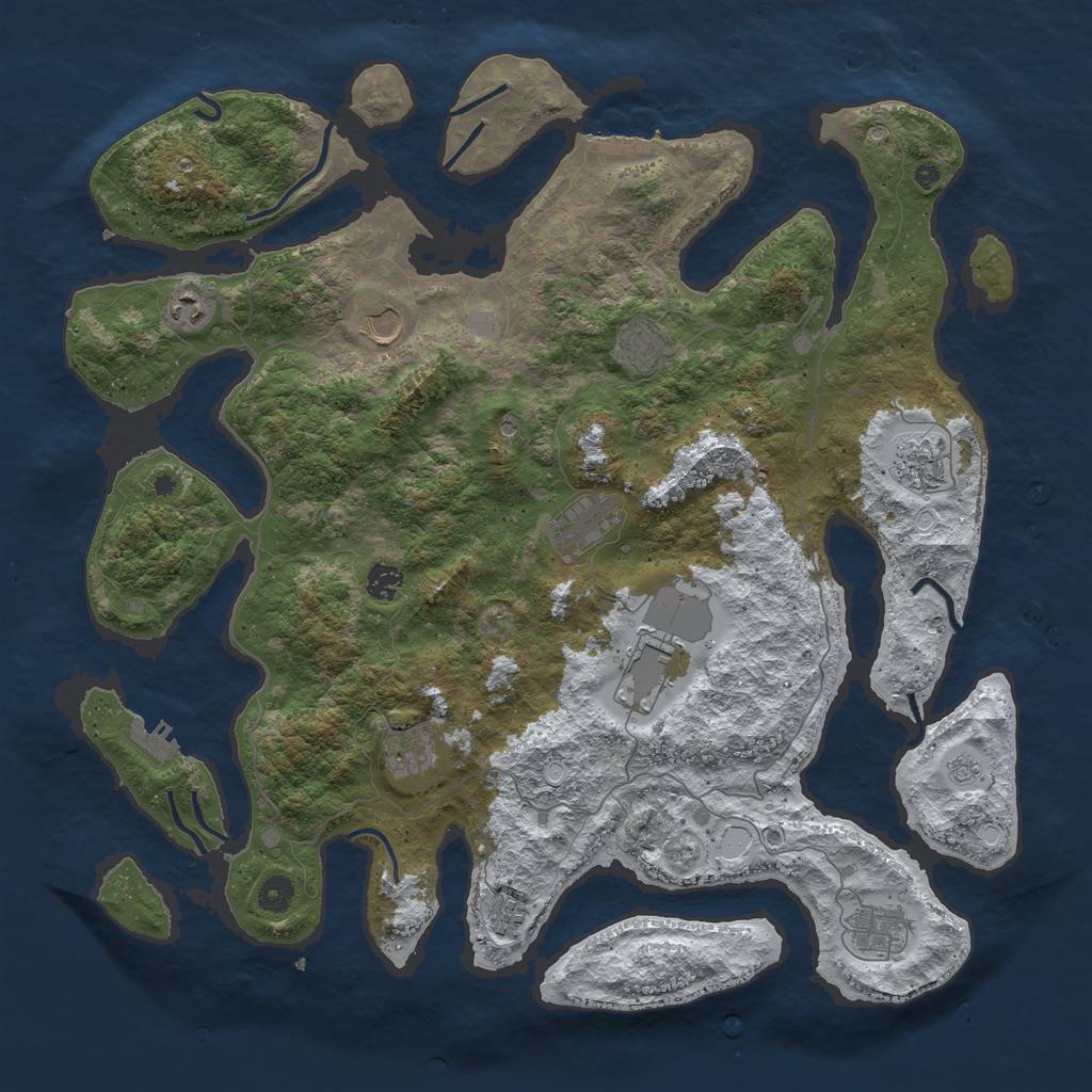 Rust Map: Procedural Map, Size: 4500, Seed: 380474646, 19 Monuments