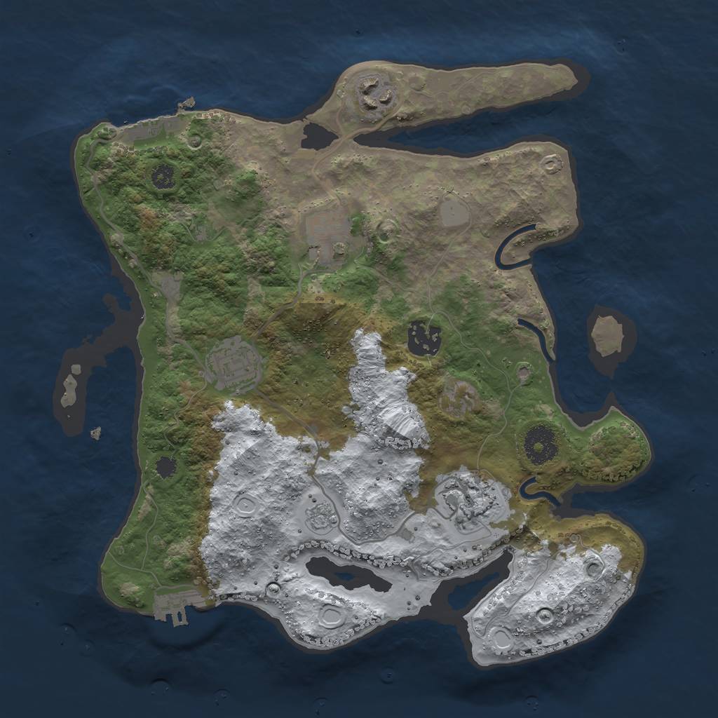 Rust Map: Procedural Map, Size: 3000, Seed: 4712710, 13 Monuments