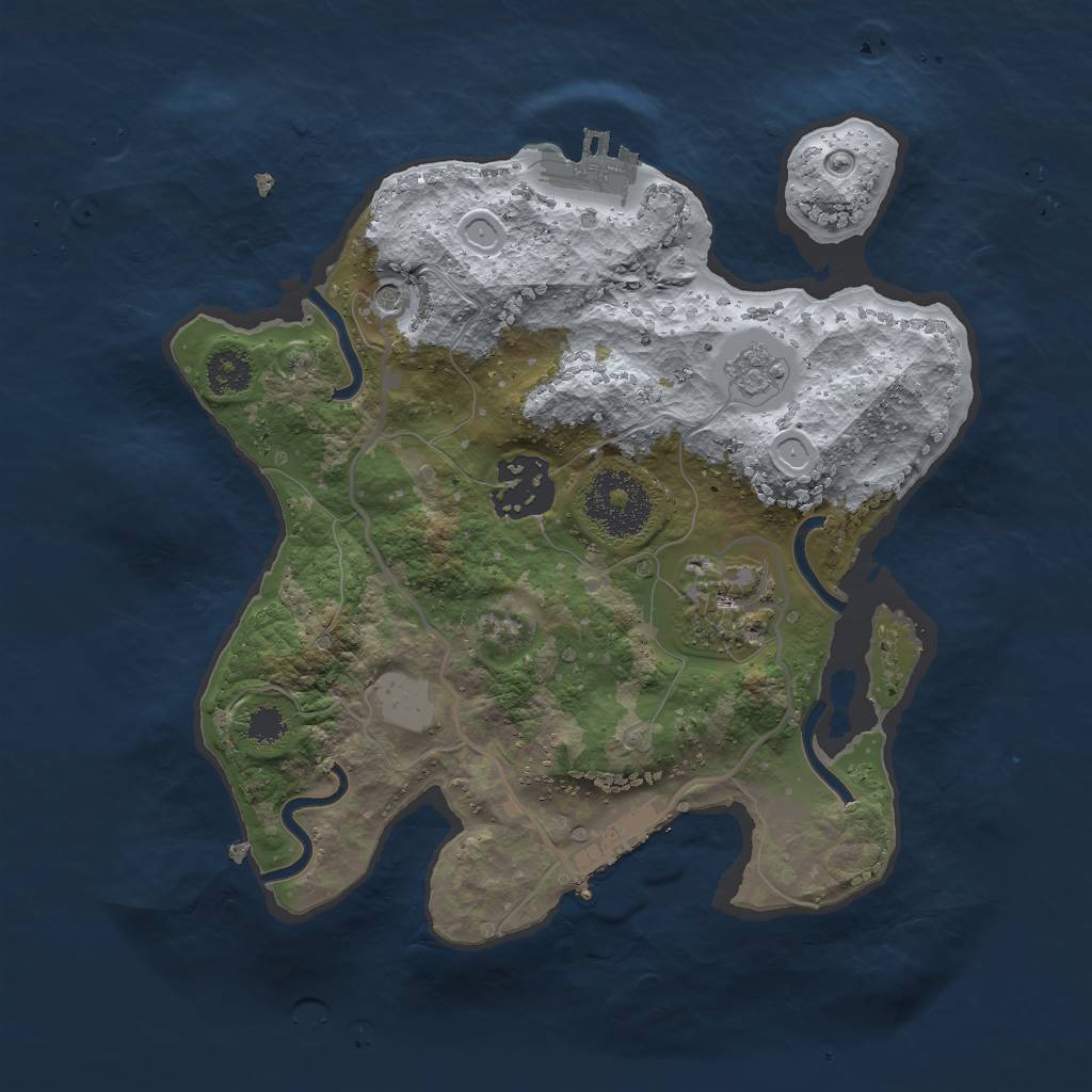 Rust Map: Procedural Map, Size: 2500, Seed: 777, 9 Monuments