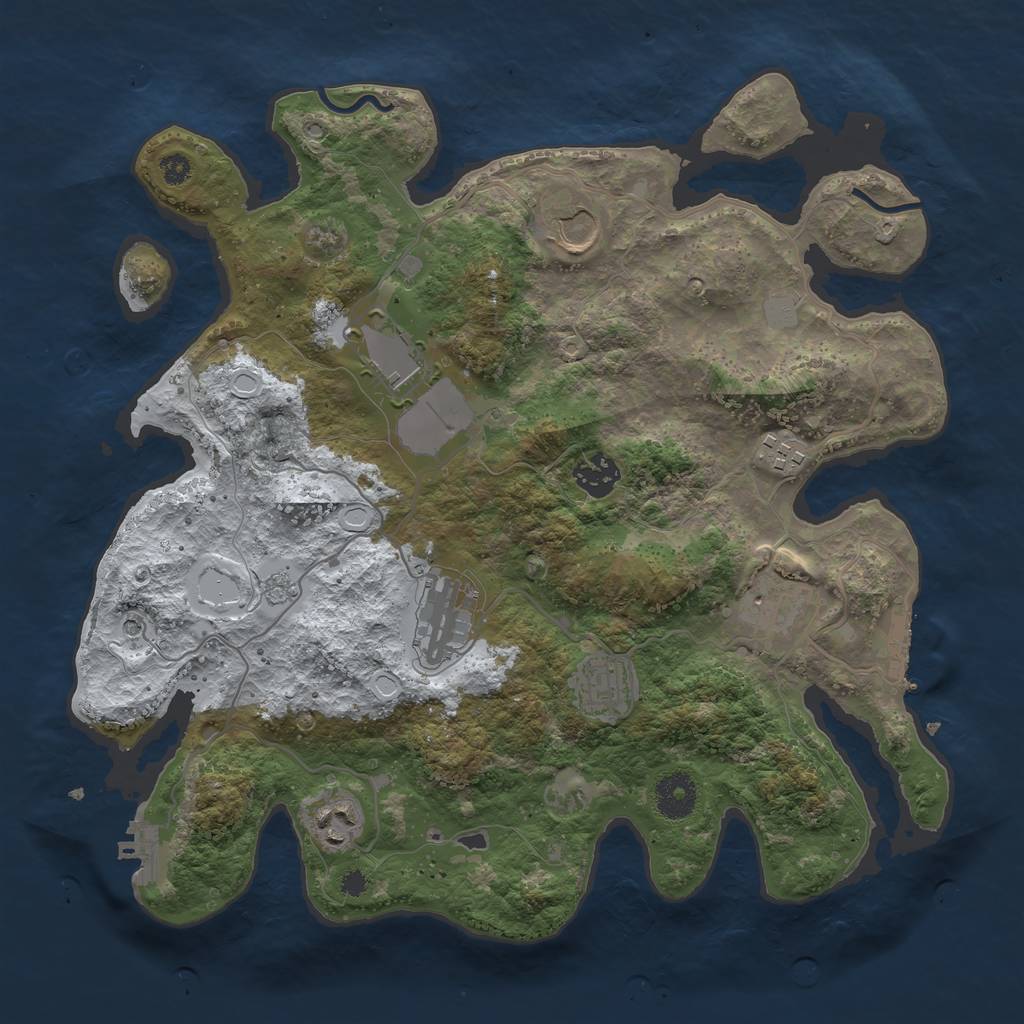 Rust Map: Procedural Map, Size: 3500, Seed: 7530, 17 Monuments