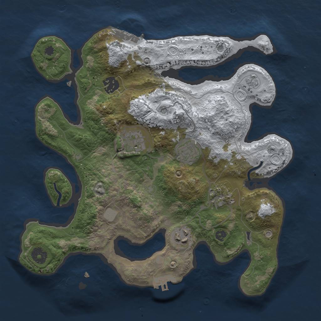 Rust Map: Procedural Map, Size: 3000, Seed: 1347786292, 14 Monuments